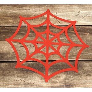 SET OF 3 RED SPIDER WEB PAPER Die Cuts FOR SCRAPBOOKING AND CRAFTS HALLOWEEN